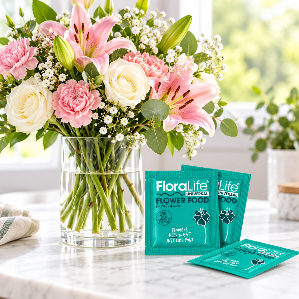 FloraLife® Flower Food Sachets – 10 or 20 Pack