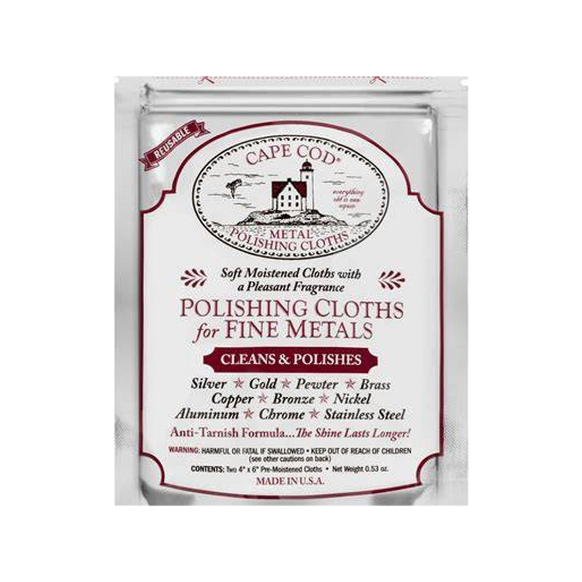 Cape Cod® Metal Polishing Cloths – 2 Pack Foil Pouch